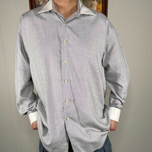 Pal Zileri Button Up Shirt Top Men's 43/17 Multicolor Geometric Casual Italy